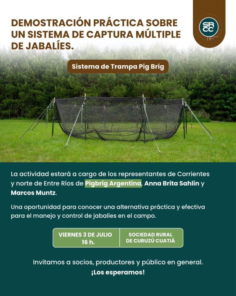 DEMOSTRACIÓN PRÁCTICA SOBRE UN SISTEMA DE CAPTURA MÚLTIPLE DE JABALÍES – Sistema de Trampa Pig Brig.